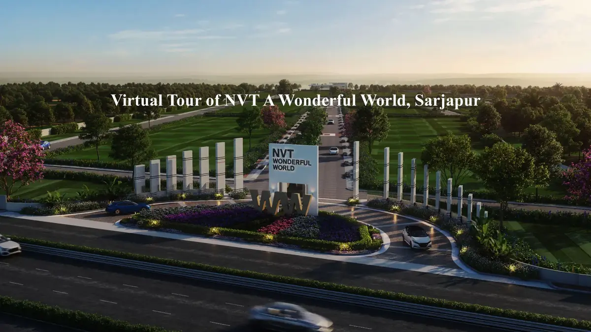Grand entrance gate of NVT A Wonderful World with the WW monogram, Sarjapur-Attibele Road, Bengaluru